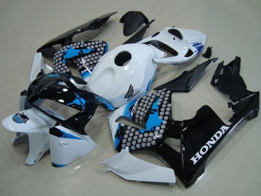 Custom 2005-2006 Honda CBR600RR Motorcycle Fairings - White Blue Black UK