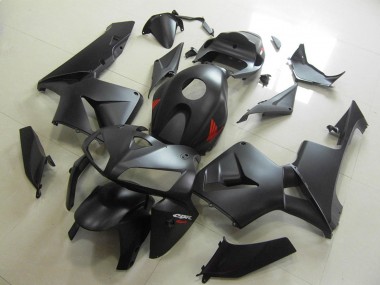 Custom 2005-2006 Honda CBR600RR Motorcycle Fairings - Matte Black Red Decal UK