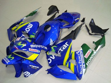 Custom 2005-2006 Honda CBR600RR Motorcycle Fairings - Blue Yellow Green White MoviStar Red Castrol UK