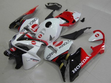 Custom 2005-2006 Honda CBR600RR Motorcycle Fairings - White Red Glossy Black Konica Minolta UK