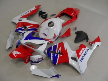 Custom 2005-2006 Honda CBR600RR Motorcycle Fairings - White Red Blue Motul HRC UK