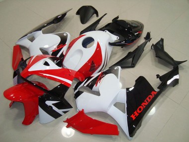 Custom 2005-2006 Honda CBR600RR Motorcycle Fairing - White Red Black UK