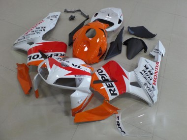 Custom 2005-2006 Honda CBR600RR Motorcycle Fairings Kit - Orange White Red Glossy Black Repsol UK