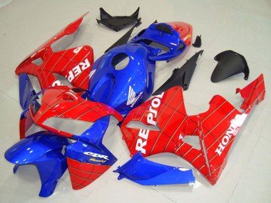 Custom 2005-2006 Honda CBR600RR Motorcycle Fairings - Blue Red Spider Man Repsol UK