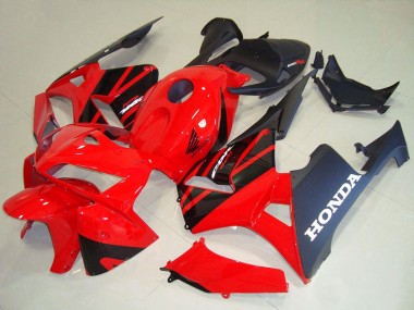 Custom 2005-2006 Honda CBR600RR Motorcycle Fairing Kits - Red Black UK