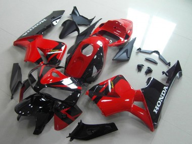 Custom 2005-2006 Honda CBR600RR Motorcycle Fairings - Red Glossy Black UK