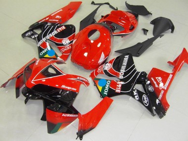 Custom 2005-2006 Honda CBR600RR Motorcycle Fairings - Red Blue Yellow Glossy Black JOMO UK