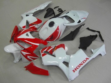 Custom 2005-2006 Honda CBR600RR Motorcycle Fairings - White Red UK