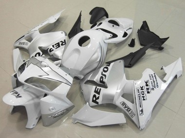 Custom 2005-2006 Honda CBR600RR Motorcycle Fairings - White Silver Black Repsol UK