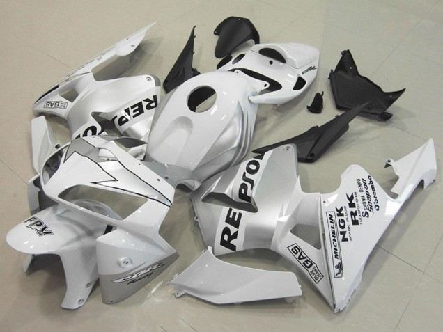 2005-2006 Honda CBR600RR Motorcycle Fairings - White Silver Black Repsol UK