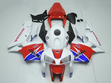 Custom 2005-2006 Honda CBR600RR Motorcycle Fairing Kits - White Red Blue HRC UK