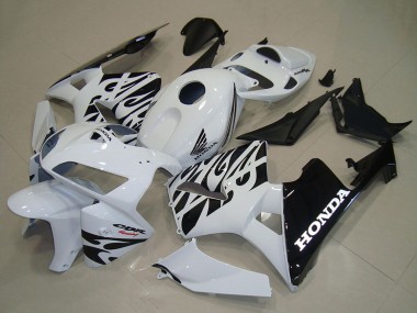 Custom 2005-2006 Honda CBR600RR Motorcycle Fairings - White Black Flame UK