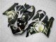2005-2006 Kawasaki ZX6R Motorcycle Fairings - Glossy Black White Gold Lucky Strike UK