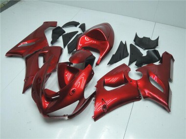 Custom 2005-2006 Kawasaki ZX6R Motorcycle Fairings - Candy Red UK