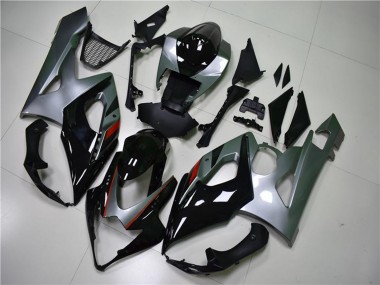 Custom 2005-2006 Suzuki GSXR 1000 Motorcycle Fairing - Glossy Black Silver UK
