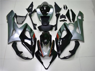 Custom 2005-2006 Suzuki GSXR 1000 Motorcycle Fairing - Glossy Black Silver UK