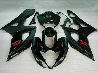 Custom 2005-2006 Suzuki GSXR 1000 Motorcycle Fairing - Glossy Black Matte Black Red UK