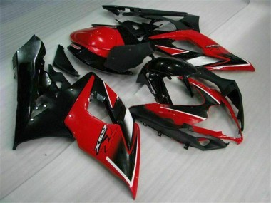 Custom 2005-2006 Suzuki GSXR 1000 Motorcycle Fairings - Red Glossy Black Matte Black UK