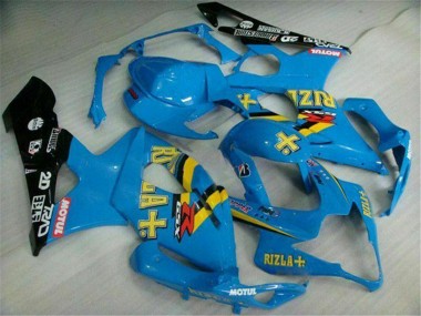 Custom 2005-2006 Suzuki GSXR 1000 Motorcycle Fairings - Blue Gold Black Rizla UK