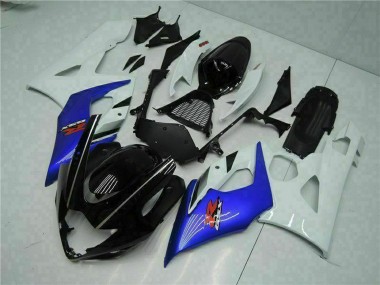 Custom 2005-2006 Suzuki GSXR 1000 Motorcycle Fairing - White Blue Glossy Black UK