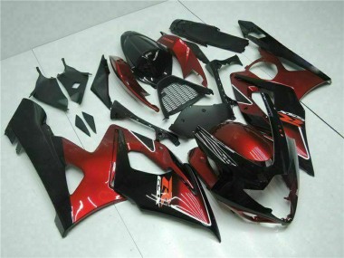 Custom 2005-2006 Suzuki GSXR 1000 Motorcycle Fairing - Red Glossy Black UK