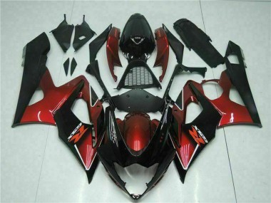 Custom 2005-2006 Suzuki GSXR 1000 Motorcycle Fairing - Red Glossy Black UK