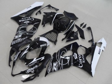 Custom 2005-2006 Suzuki GSXR 1000 Motorcycle Fairings - Glossy Black White Corona UK