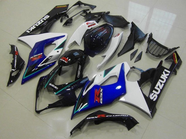 2005-2006 Suzuki GSXR 1000 Motorcycle Fairings - White Blue Glossy Black UK