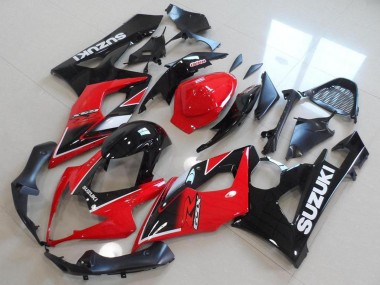 Custom 2005-2006 Suzuki GSXR 1000 Motorcycle Fairings - Red Glossy Black OEM Style UK