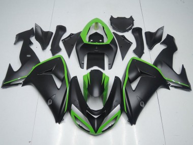 Custom 2006-2007 Kawasaki ZX10R Motorcycle Fairing - Green Matte Black UK