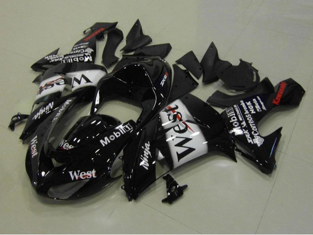 2006-2007 Kawasaki ZX10R Motorcycle Fairings - Glossy Black White West Red UK