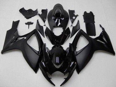 Custom 2006-2007 Suzuki GSXR 600/750 Motorcycle Fairings - Matte Black Glossy Black UK