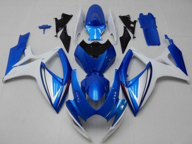 Custom 2006-2007 Suzuki GSXR 600/750 Motorcycle Fairings - White Blue UK