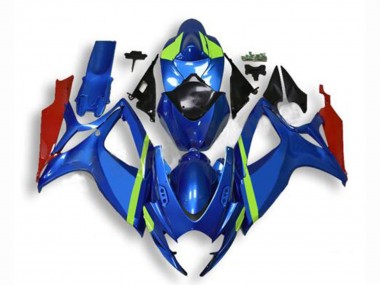 Custom 2006-2007 Suzuki GSXR 600/750 Motorcycle Fairings - Blue Green Red UK