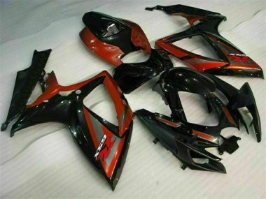 Custom 2006-2007 Suzuki GSXR 600/750 Motorcycle Fairings - Glossy Black Red UK