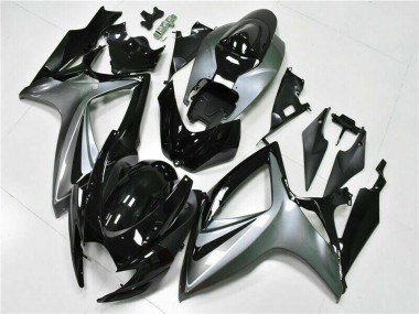 Custom 2006-2007 Suzuki GSXR 600/750 Motorcycle Fairings - Silver Glossy Black UK