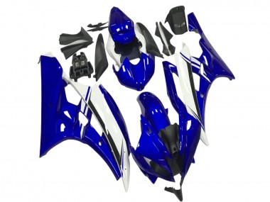 Custom 2006-2007 Yamaha YZF R6 Motorcycle Fairings - Blue White Black UK