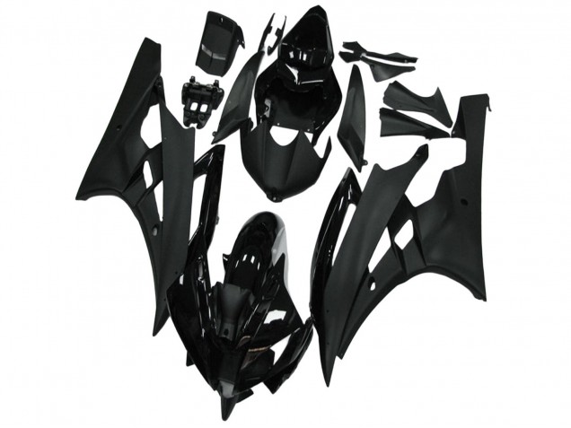 2006-2007 Yamaha YZF R6 Motorcycle Fairing - Glossy Black Matte Black UK