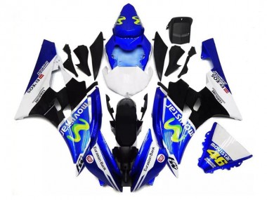 Custom 2006-2007 Yamaha YZF R6 Motorcycle Fairings - Blue White Black Green MoviStar ENEOS Yamalube 46 UK