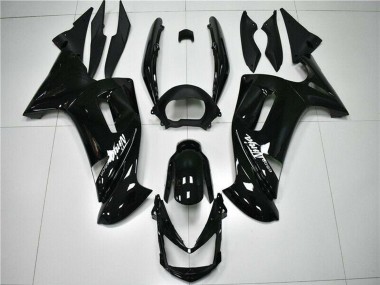 Custom 2006-2008 Kawasaki EX650 Motorcycle Fairings - Glossy Black White UK