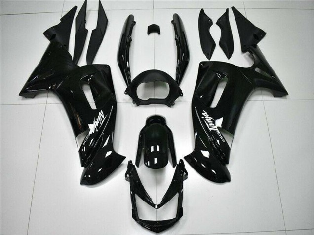 2006-2008 Kawasaki EX650 Motorcycle Fairings - Glossy Black White UK