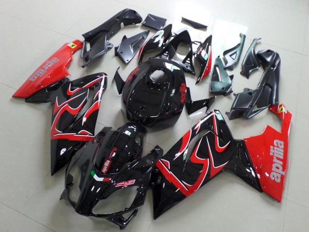 2006-2011 Aprilia RS125 Motorcycle Fairing - Glossy Black Red UK