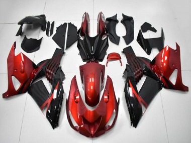 Custom 2006-2011 Kawasaki ZX14R ZZR1400 Motorcycle Fairings - Red Black UK