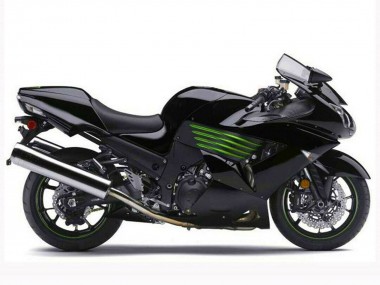 Custom 2006-2011 Kawasaki ZX14R ZZR1400 Motorcycle Fairings - Glossy Black Green UK