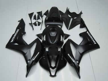Custom 2007-2008 Honda CBR600RR Motorcycle Fairings - Matte Black White Decals UK