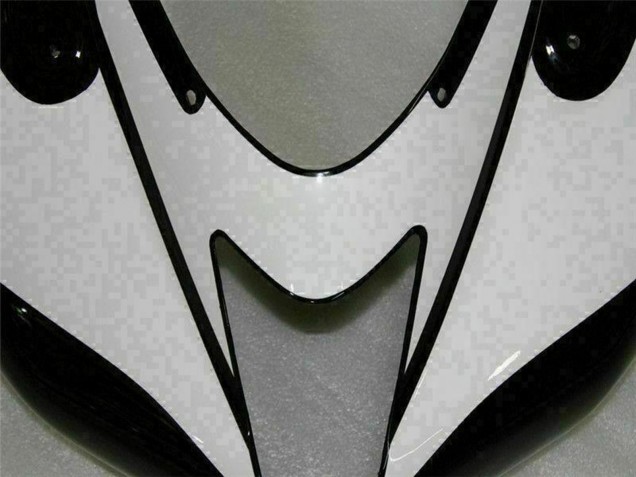 2007-2008 Kawasaki ZX6R Motorcycle Fairings - Black White UK