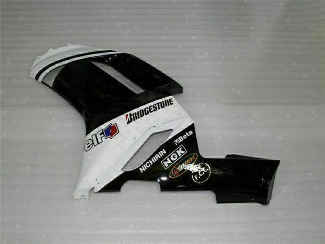 2007-2008 Kawasaki ZX6R Motorcycle Fairings - Black White UK