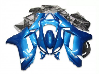 Custom 2007-2008 Kawasaki ZX6R Motorcycle Fairing - Blue UK