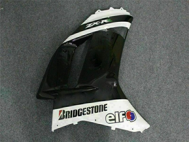 2007-2008 Kawasaki ZX6R Motorcycle Fairings - Black White Elf UK