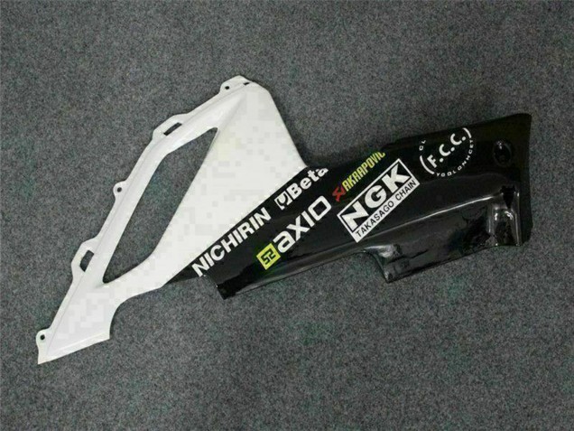 2007-2008 Kawasaki ZX6R Motorcycle Fairings - Black White Elf UK